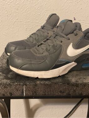 Nike Gray, White and Blue Retro Running Shoes